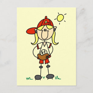Baseball Girl With Glove Tshirts and Gifts Postcard