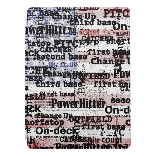 Baseball Glory  Faded Grunge American Flag Words iPad Pro Cover