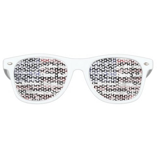 Baseball Glory  Faded Grunge American Flag Words Retro Sunglasses