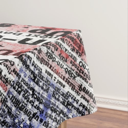 Baseball Glory  Faded Grunge American Flag Words Tablecloth