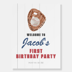 Baseball Glove 1st birthday Welcome Sign