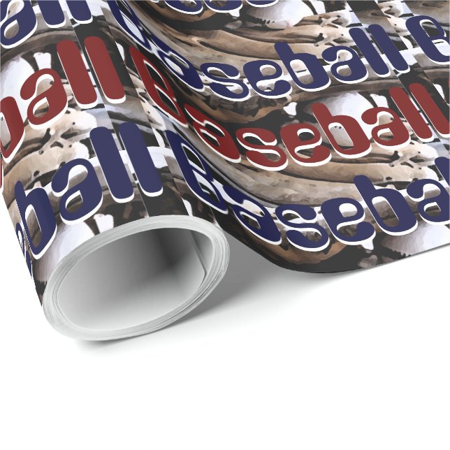 Baseball Glove and Ball Graphics Wrapping Paper (Roll Corner)