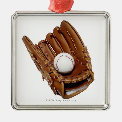 Baseball Glove and Ball Metal Ornament