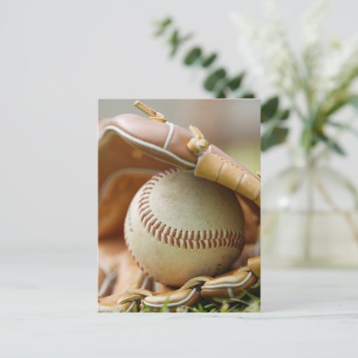 Baseball Glove and Ball Postcard | Zazzle