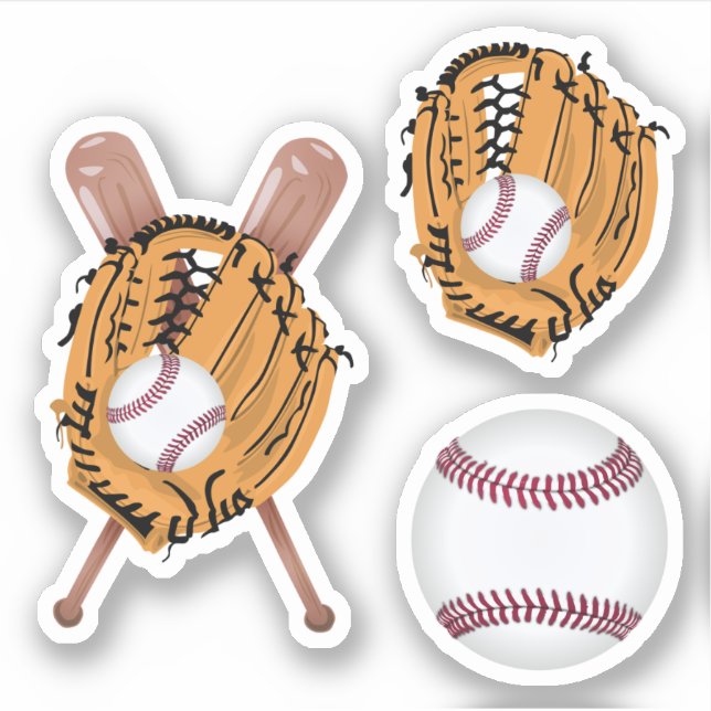 Baseball Glove and Baseball Sticker (Front)