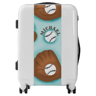 Baseball Glove Ball & Boy Name Pattern Sport Theme Luggage