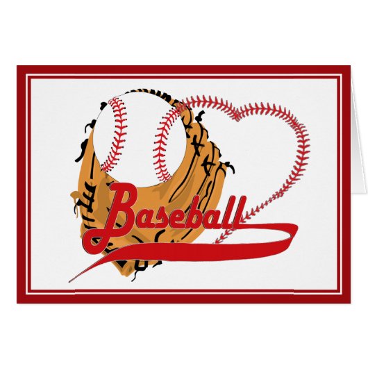 Baseball Glove & Baseball Heart Cards (Front Horizontal)