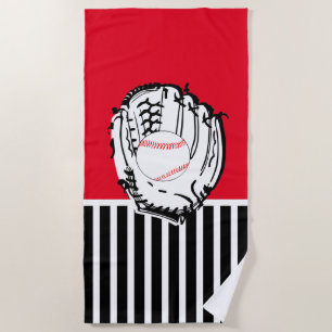 Baseball Glove Beach Towel
