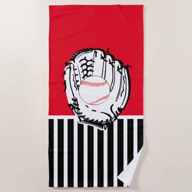 Baseball Glove Beach Towel (Front)