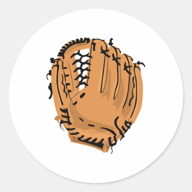 Baseball Glove Classic Round Sticker (Front)