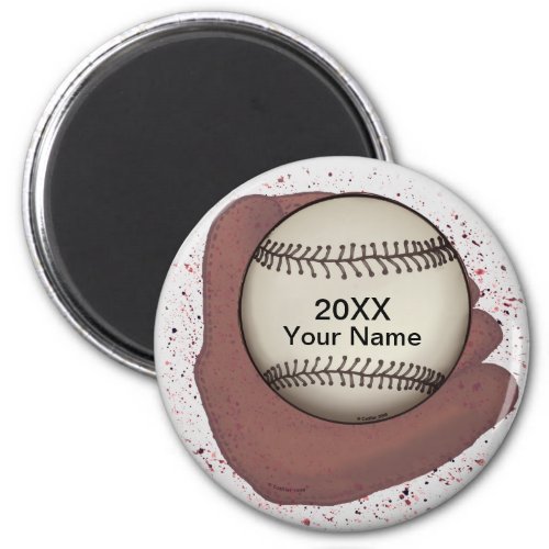 Baseball Glove custom name  magnet 