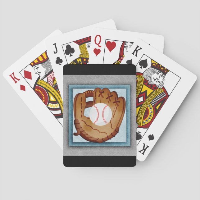Baseball Glove - Cute Baseball Theme Poker Cards (Back)