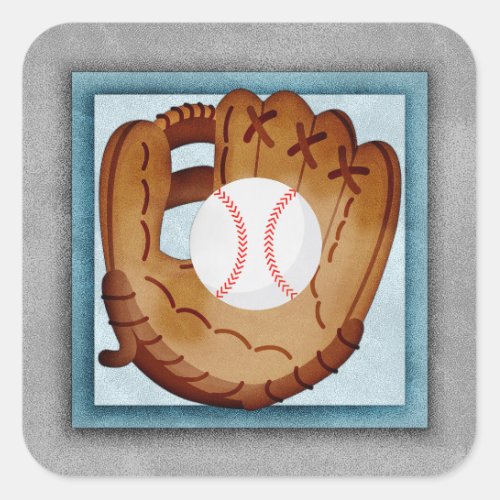 Baseball Glove _ Cute Baseball Theme Square Sticker