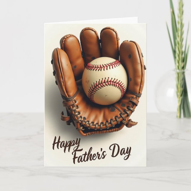 Baseball Glove Fathers Day Card (Front)