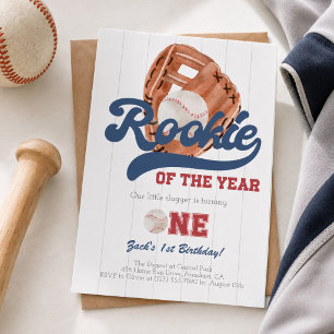 Baseball Glove First Birthday Invitation