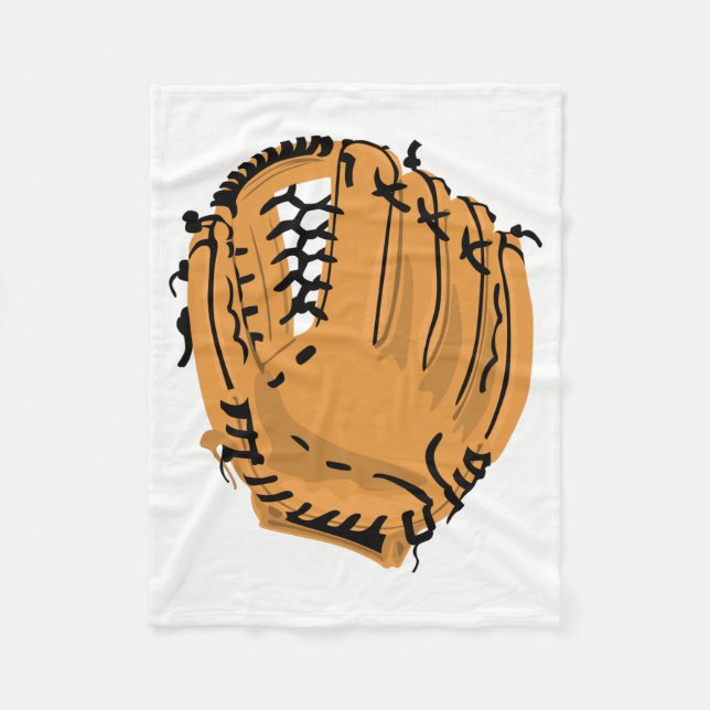 Baseball Glove Fleece Blanket (Front)