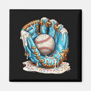 Baseball Glove Ice Cream Drip With Sprinkles Men B Magnet