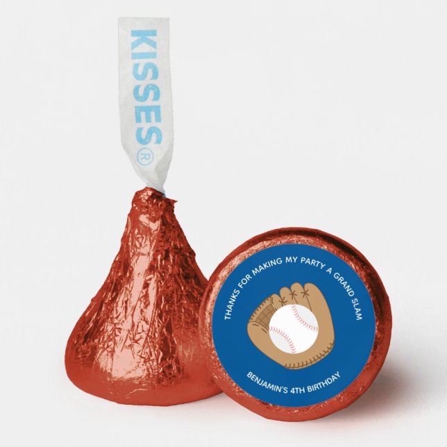 Baseball Glove Kids Birthday Party Hershey®'s Kisses® (Front)