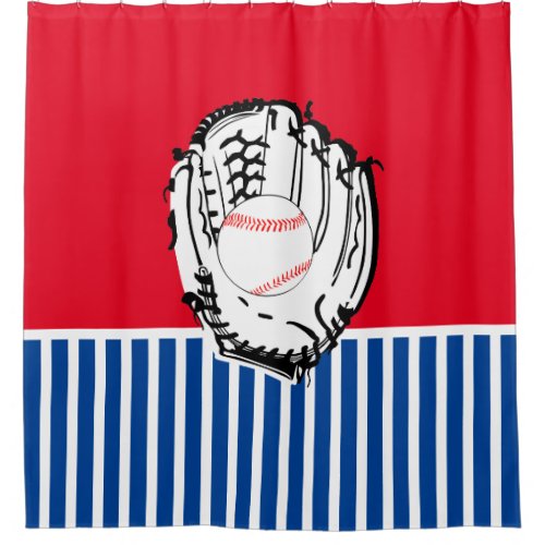 Baseball Glove Shower Curtain