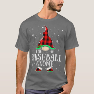 Baseball Gnome Buffalo Plaid Matching Family Chris T-Shirt