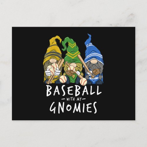 Baseball Gnomes Baseball with My Gnomies Men Boys Postcard