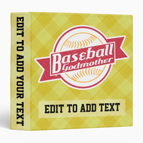 Baseball Godmother Binder Album Customizable