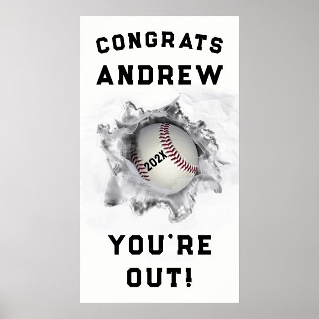 Baseball Graduation 2026 Poster (Front)