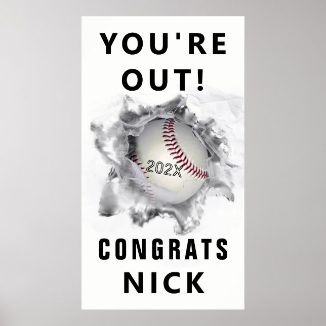 Baseball Graduation 2026 Poster (Front)