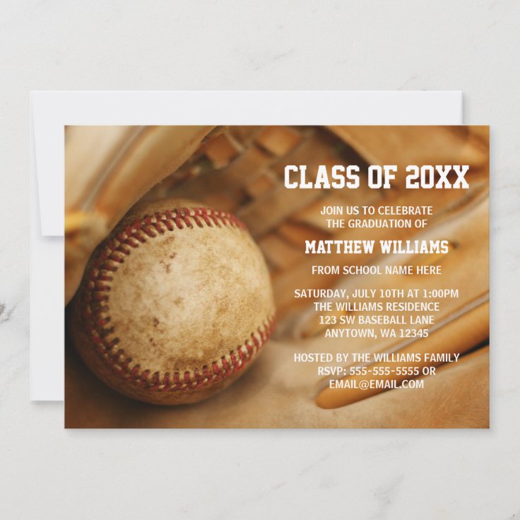 Baseball Graduation Announcement Invitations | Zazzle