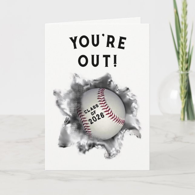 Baseball Graduation Congrats Card (Front)
