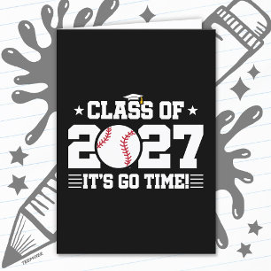 Baseball Graduation Go Time Senior Class of 2027 Card