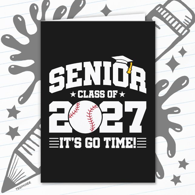 Baseball Graduation Go Time Senior Class of 2027 Card (Creator Uploaded)