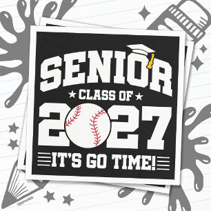 Baseball Graduation Go Time Senior Class of 2027 Napkins