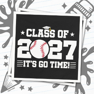 Baseball Graduation Go Time Senior Class of 2027 Napkins
