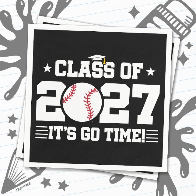 Baseball Graduation Go Time Senior Class of 2027 Napkins (Creator Uploaded)