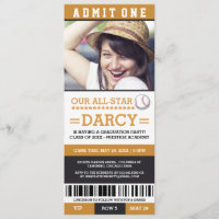 Baseball Graduation Party Invites