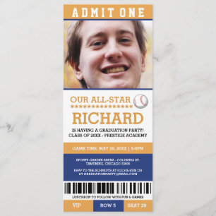 Baseball Graduation Party Invites