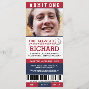 Baseball Graduation Party Invites