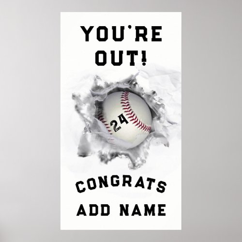 Baseball Graduation Poster