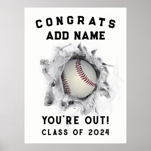 Baseball Graduation Poster