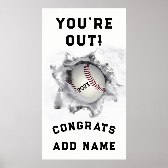 Baseball Graduation Poster (Front)