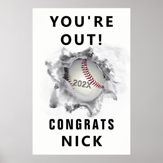 Baseball Graduation Poster (Front)