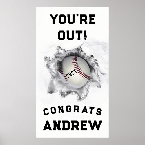 Baseball Graduation Poster