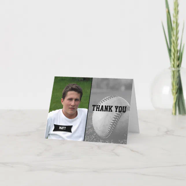 Baseball Graduation Thank You card Zazzle