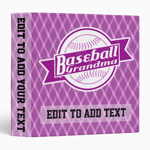 Baseball Grandma Binder Album Customizable