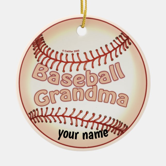 Baseball Grandma   Ceramic Ornament (Front)