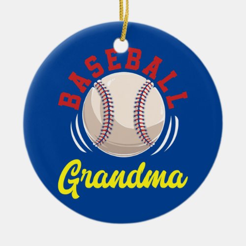 Baseball Grandma  Ceramic Ornament