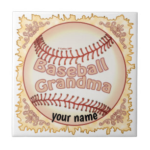Baseball Grandma Ceramic Tile