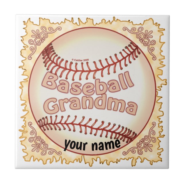 Baseball Grandma   Ceramic Tile (Front)