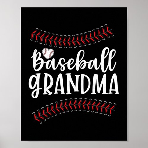 Baseball Grandma from Grandson Cute Arrow Heart Poster